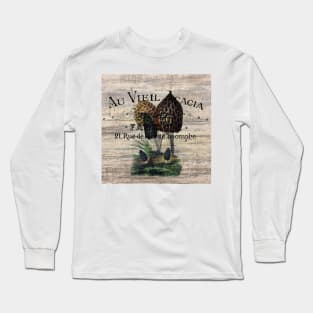 Dark Academia autumn nature woodland french botanical forest mushroom Long Sleeve T-Shirt